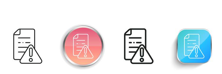 dangerous icon thin linear regular and button vector image