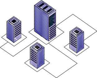servers data center with circuit isometric icon vector image