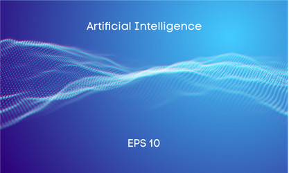 Abstract 3D Grid - AI Tech Network vector image