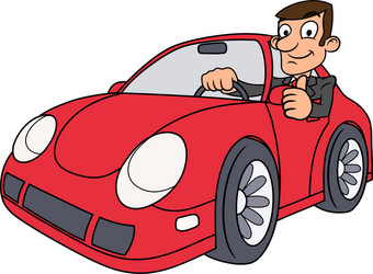 businessman driving car vector