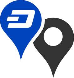 Dashcoin map pointers flat icon vector