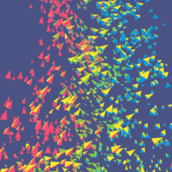 dynamic background chaotic pyramids particles vector image