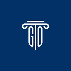 go initial logo monogram with simple pillar icon vector image