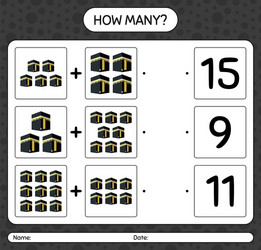How many counting game with kaaba worksheet vector
