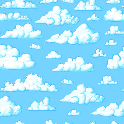 pixel art cloud seamless pattern 8 bit objects vector image