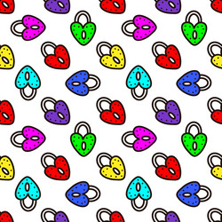 Seamless pattern with multicolored heart-shaped vector