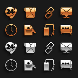 set document and cursor envelope speech bubble vector image