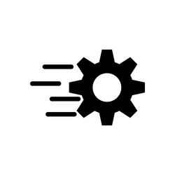 Silhouette icon of a moving gear vector