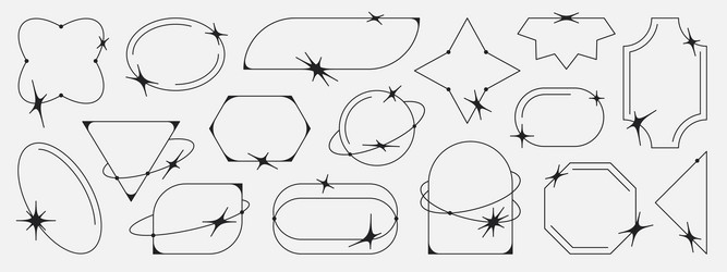 y2k frames collection minimalistic linear vector image