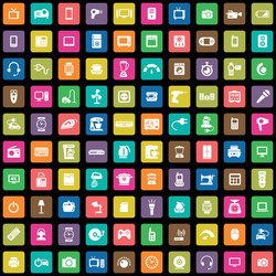 Electronics 100 icons universal set for web and ui vector