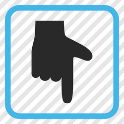 hand pointer down icon in a frame vector image