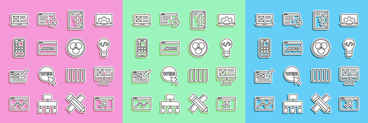 set line website template ui or ux design front vector image