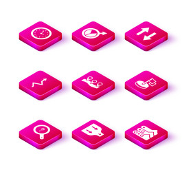 set unknown search arrow location graph chart vector image