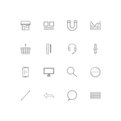 User interface linear thin icons set outlined vector