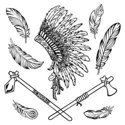 Indian bow and arrows hand drawn Royalty Free Vector Image