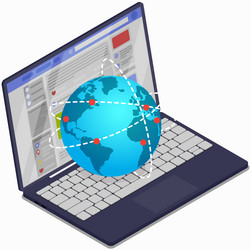 global network connection internet communication vector image