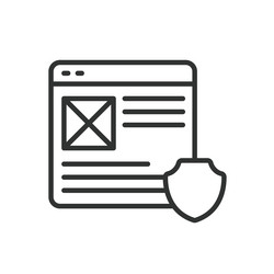 secure website icon in line design vector image