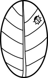 coloring book leaf a tree with ladybug vector image