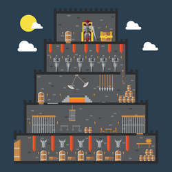 flat design of castle dungeon internal vector