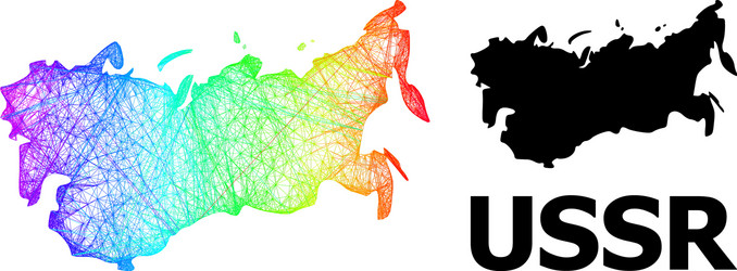 hatched map ussr with spectrum gradient vector image