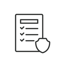 secure documents icon in line design vector image