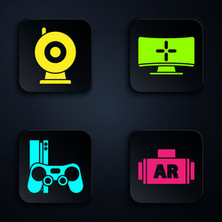Set ar augmented reality web camera game vector