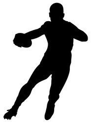 Silhouette a rugby player vector