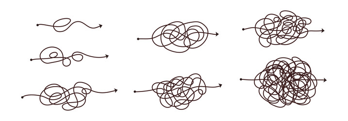 simple line and complex easy way scribble doodle vector image
