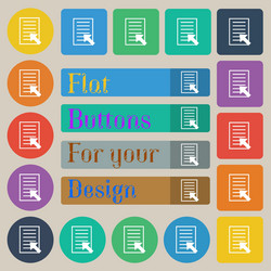 text file sign icon document symbol set vector image