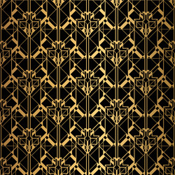 art deco pattern seamless black and gold vector image