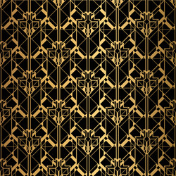 art deco pattern seamless black and gold vector