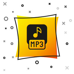 Black mp3 file document download button icon vector