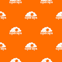 cloud data pattern orange vector image