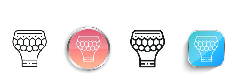darbuka icon thin linear regular and button style vector image