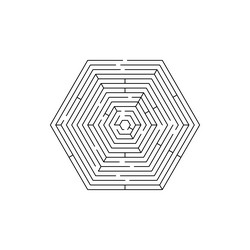 hex maze game puzzle hexagon labyrinth challenge vector image