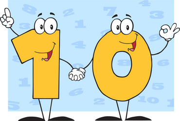 Number ten cartoon character Royalty Free Vector Image