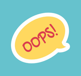 speech bubble oops icon vector