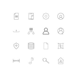 Web linear thin icons set outlined simple vector
