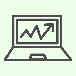 computer graph line icon analytic or statistics vector image