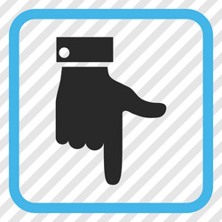 hand pointer down icon in a frame vector image