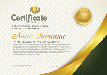 Luxury horizontal certificate template Royalty Free Vector