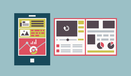 responsive web template interface of mobile device vector image