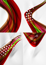 set abstract backgrounds curve wave lines vector image