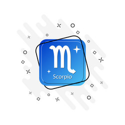 blue button with zodiac sign scorpio vector image