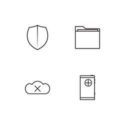 cyber security linear icons set simple outline vector image
