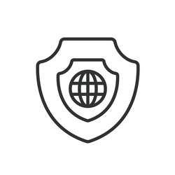 double internet security icon in line design vector image