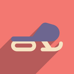 Flat web icon with long shadow snowmobile vector