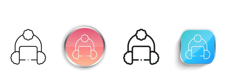 hat icon thin linear regular and button style vector image