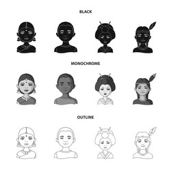 Indian woman african japanese human Royalty Free Vector