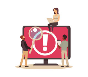 operating system error warning on screen flat vector image